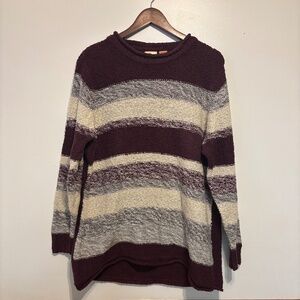 NorthCrest Women's Plus Striped Sweater 1X